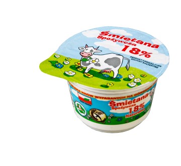 Śmietana spożywcza 18% naturalna „z krówką” 200g