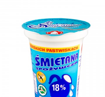 Śmietana spożywcza 18% naturalna „niebieska” 380 g